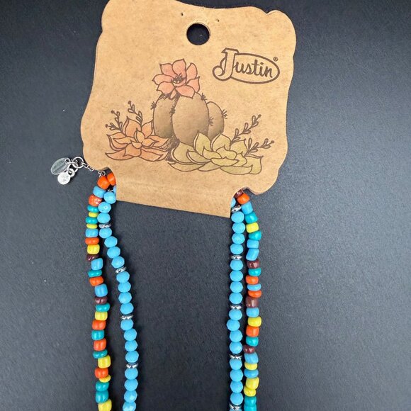 Justin Boots Beaded Necklace and Earrings Set - Picture 4 of 4